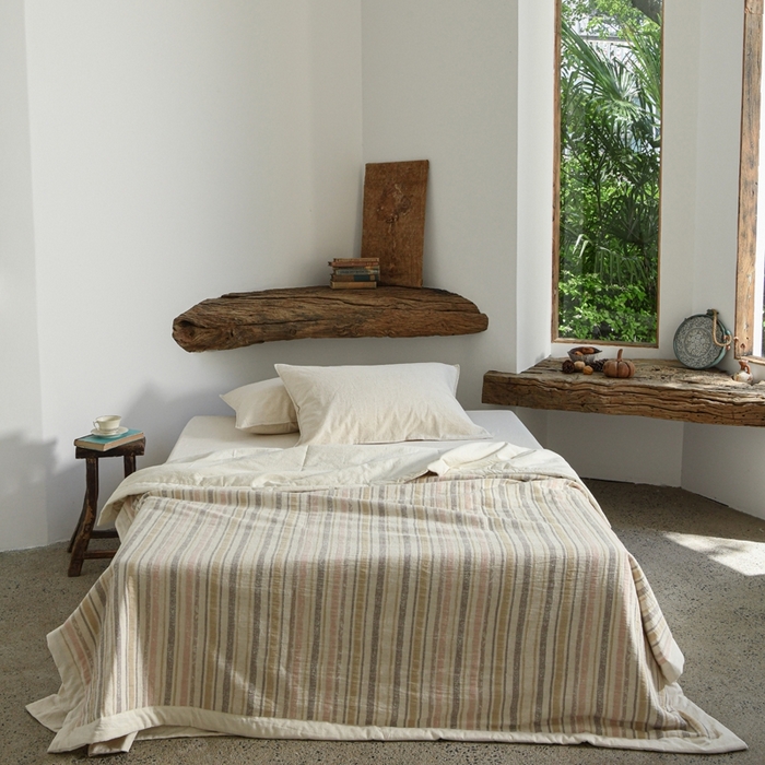 91家纺网 家纺一手货源 找家纺 简家居 2025新款简约亲肤夏被夏凉被空调被 旧日告白-奶茶粉