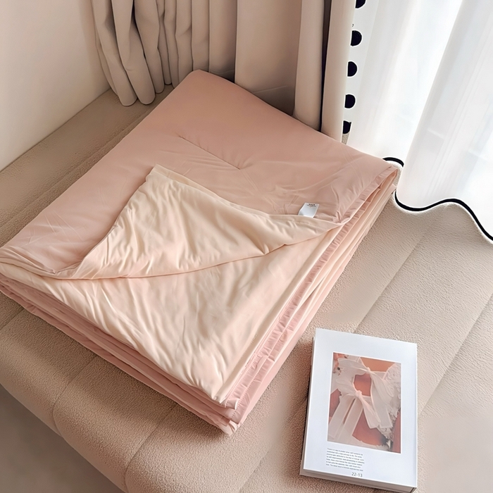 91家纺网 家纺一手货源 找家纺 兜米家居 2025新款亚朵同款夏季双感深睡被夏被夏凉被pro2.0 粉色