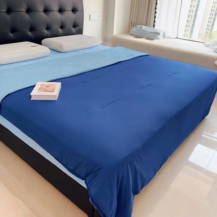 91家纺网 家纺一手货源 找家纺 兜米家居 2025新款亚朵同款夏季双感深睡被夏被夏凉被pro2.0 深蓝