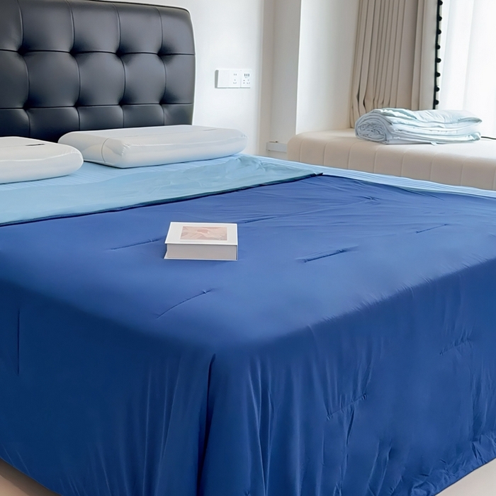 91家纺网 家纺一手货源 找家纺 兜米家居 2025新款亚朵同款夏季双感深睡被夏被夏凉被pro2.0 深蓝