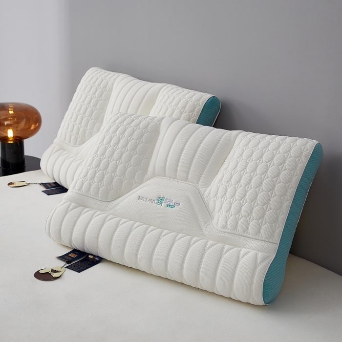 91家纺网 家纺一手货源 找家纺 缔莱（十三铭）被业 2025新款护颈枕头枕芯深睡眠SPA天然乳胶抗菌防螨酒店同款 款式一 48*74cm/只