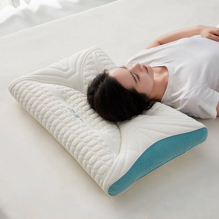 91家纺网 家纺一手货源 找家纺 缔莱（十三铭）被业 2025新款护颈枕头枕芯深睡眠SPA天然乳胶抗菌防螨酒店同款 款式二 48*74cm/只