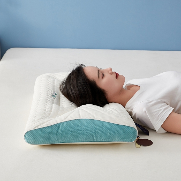 91家纺网 家纺一手货源 找家纺 缔莱（十三铭）被业 2025新款护颈枕头枕芯深睡眠SPA天然乳胶抗菌防螨酒店同款 款式二 48*74cm/只