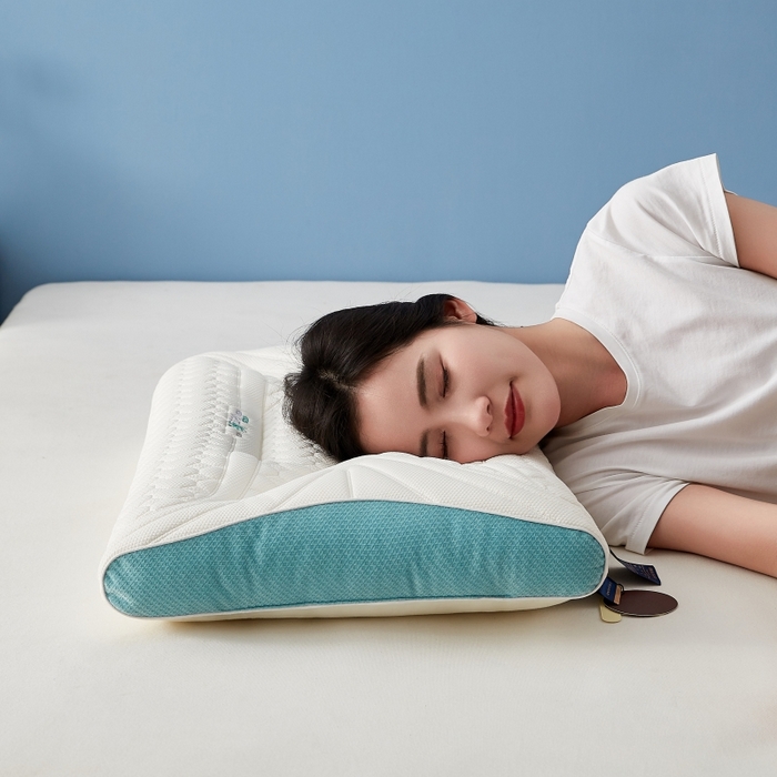 91家纺网 家纺一手货源 找家纺 缔莱（十三铭）被业 2025新款护颈枕头枕芯深睡眠SPA天然乳胶抗菌防螨酒店同款 款式二 48*74cm/只