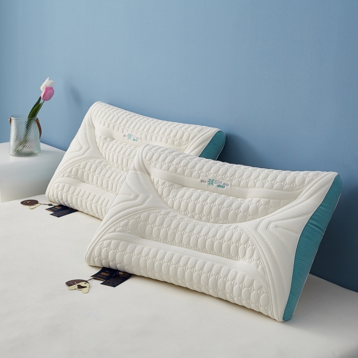 91家纺网 家纺一手货源 找家纺 缔莱（十三铭）被业 2025新款护颈枕头枕芯深睡眠SPA天然乳胶抗菌防螨酒店同款 款式二 48*74cm/只
