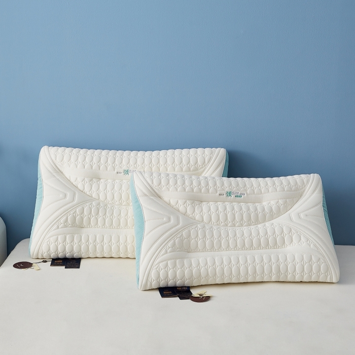 91家纺网 家纺一手货源 找家纺 缔莱（十三铭）被业 2025新款护颈枕头枕芯深睡眠SPA天然乳胶抗菌防螨酒店同款 款式二 48*74cm/只