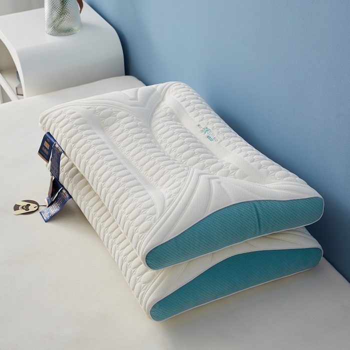 91家纺网 家纺一手货源 找家纺 缔莱（十三铭）被业 2025新款护颈枕头枕芯深睡眠SPA天然乳胶抗菌防螨酒店同款 款式二 48*74cm/只