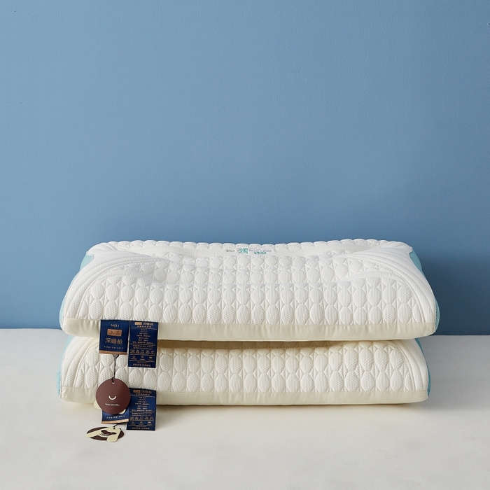 91家纺网 家纺一手货源 找家纺 缔莱（十三铭）被业 2025新款护颈枕头枕芯深睡眠SPA天然乳胶抗菌防螨酒店同款 款式二 48*74cm/只