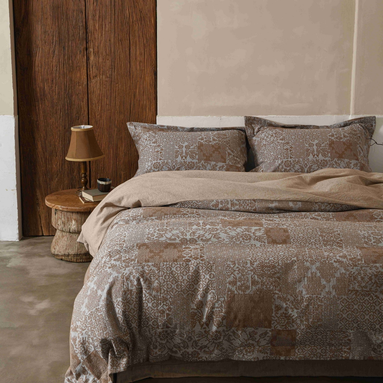 简家居 2025新款高端轻奢亚麻棉四件套 兰亭序