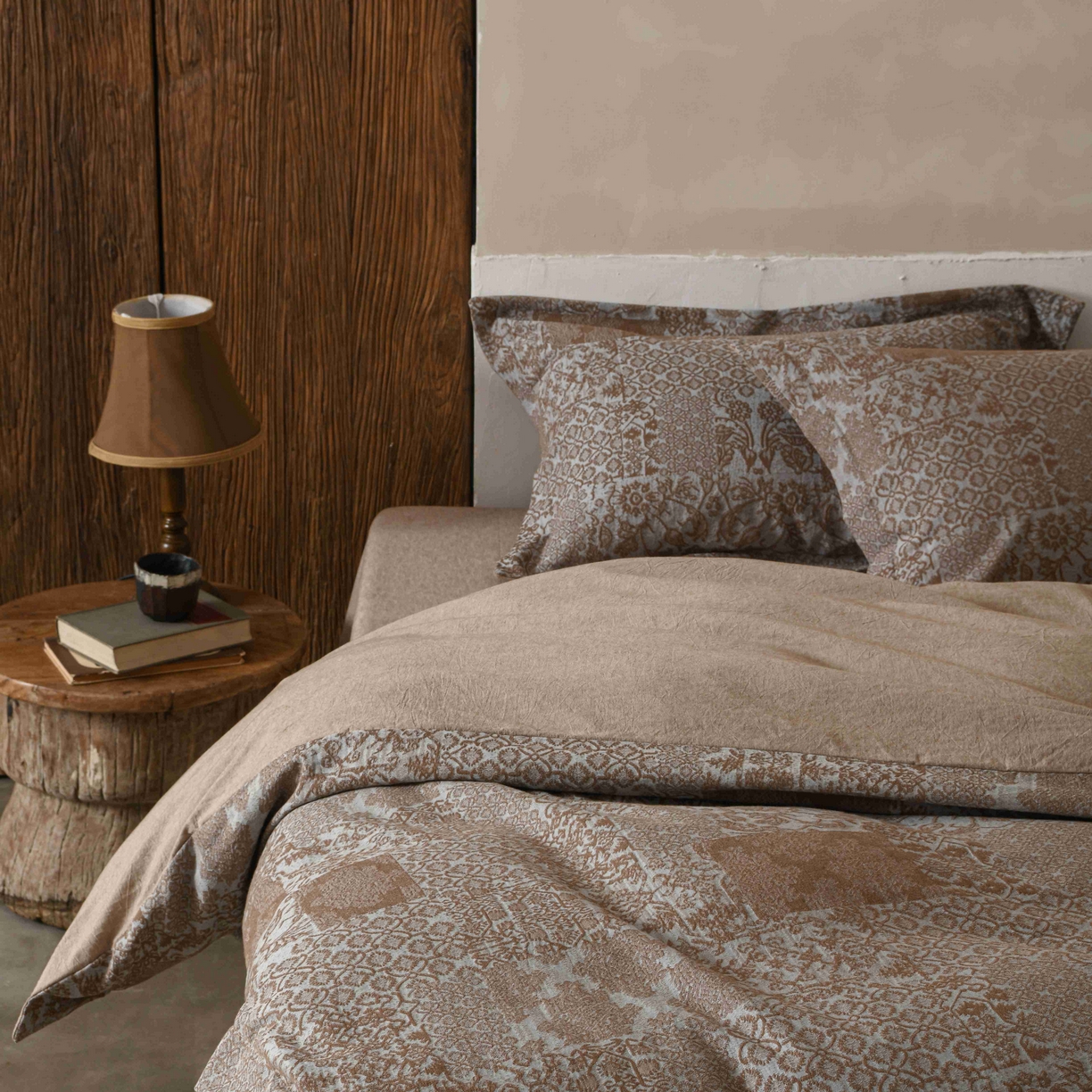 91家纺网 家纺一手货源 找家纺 简家居 2025新款高端轻奢亚麻棉四件套 兰亭序