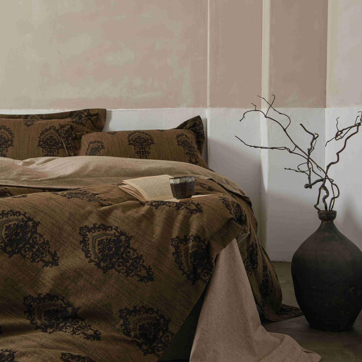 91家纺网 家纺一手货源 找家纺 简家居 2025新款高端轻奢亚麻棉四件套 日落-熔金