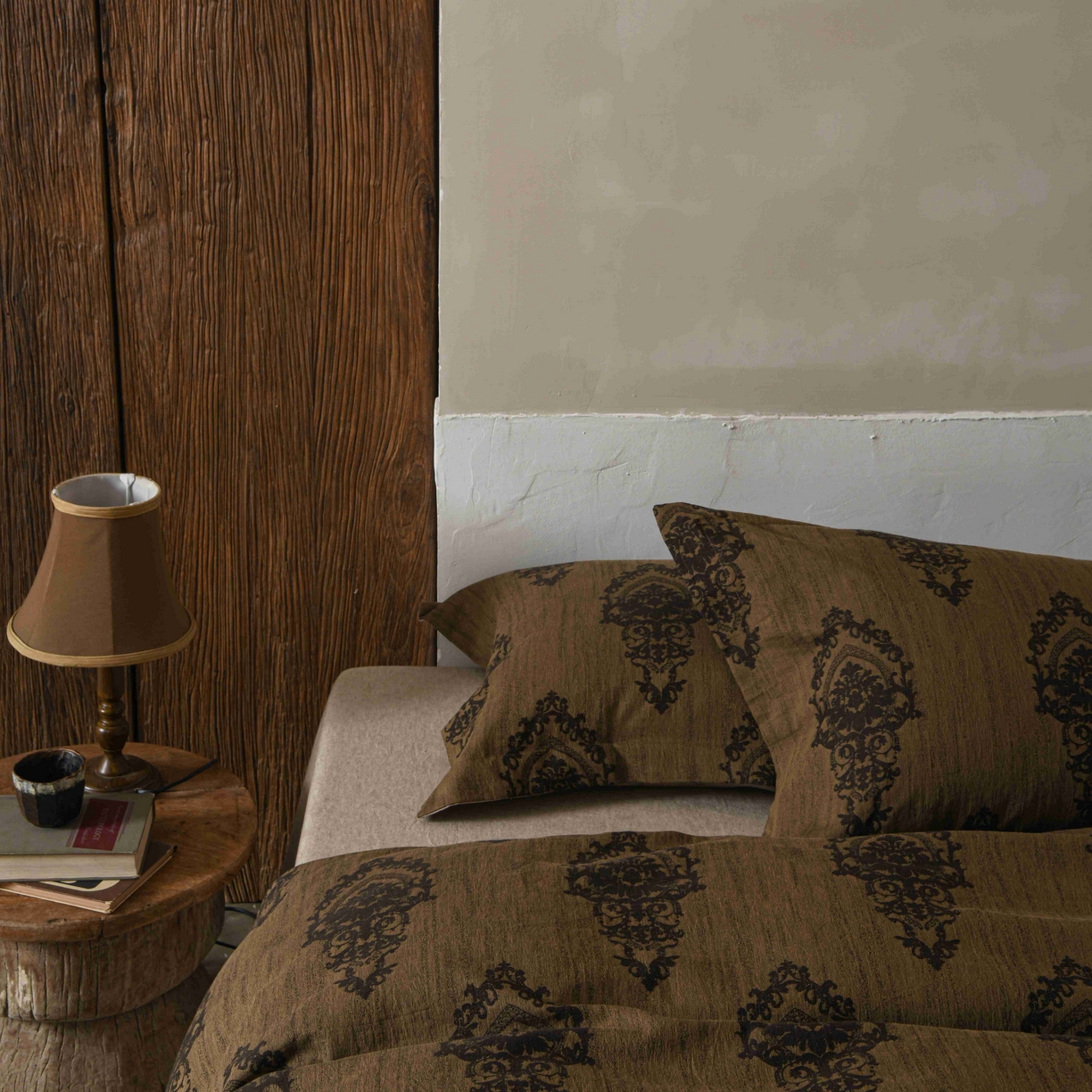 91家纺网 家纺一手货源 找家纺 简家居 2025新款高端轻奢亚麻棉四件套 日落-熔金