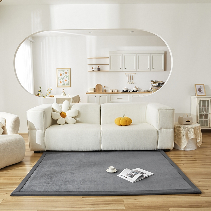 91家纺网 家纺一手货源 找家纺 北辰 2024新款印花绒地垫床边垫床垫褥子打地铺神器客厅地垫可定制 深灰色