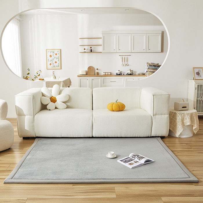 91家纺网 家纺一手货源 找家纺 北辰 2024新款印花绒地垫床边垫床垫褥子打地铺神器客厅地垫可定制 银灰色