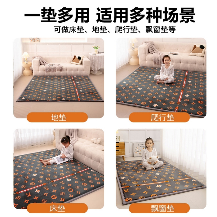 91家纺网 家纺一手货源 找家纺 北辰 2024新款印花绒地垫床边垫床垫褥子打地铺神器客厅地垫可定制 摩登时代