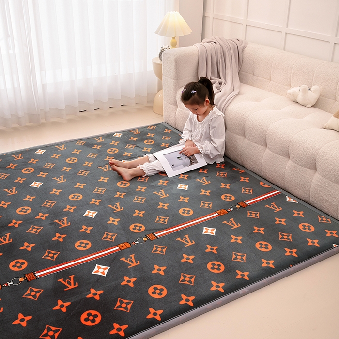 91家纺网 家纺一手货源 找家纺 北辰 2024新款印花绒地垫床边垫床垫褥子打地铺神器客厅地垫可定制 摩登时代