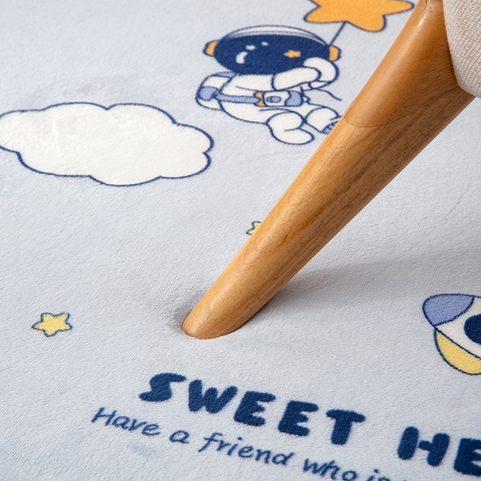 91家纺网 家纺一手货源 找家纺 北辰 2024新款印花绒地垫床边垫床垫褥子打地铺神器客厅地垫可定制 太空遨游