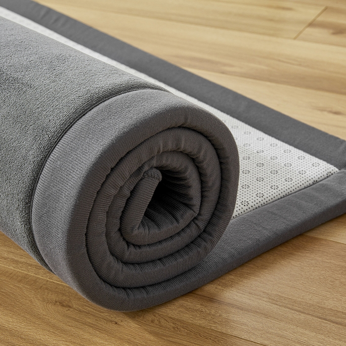 91家纺网 家纺一手货源 找家纺 北辰 2024新款印花绒地垫床边垫床垫褥子打地铺神器客厅地垫可定制 深灰色