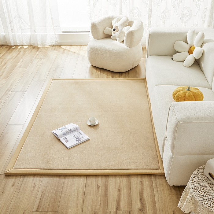91家纺网 家纺一手货源 找家纺 北辰 2024新款印花绒地垫床边垫床垫褥子打地铺神器客厅地垫可定制 天然棕