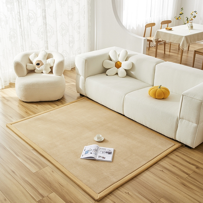 91家纺网 家纺一手货源 找家纺 北辰 2024新款印花绒地垫床边垫床垫褥子打地铺神器客厅地垫可定制 天然棕