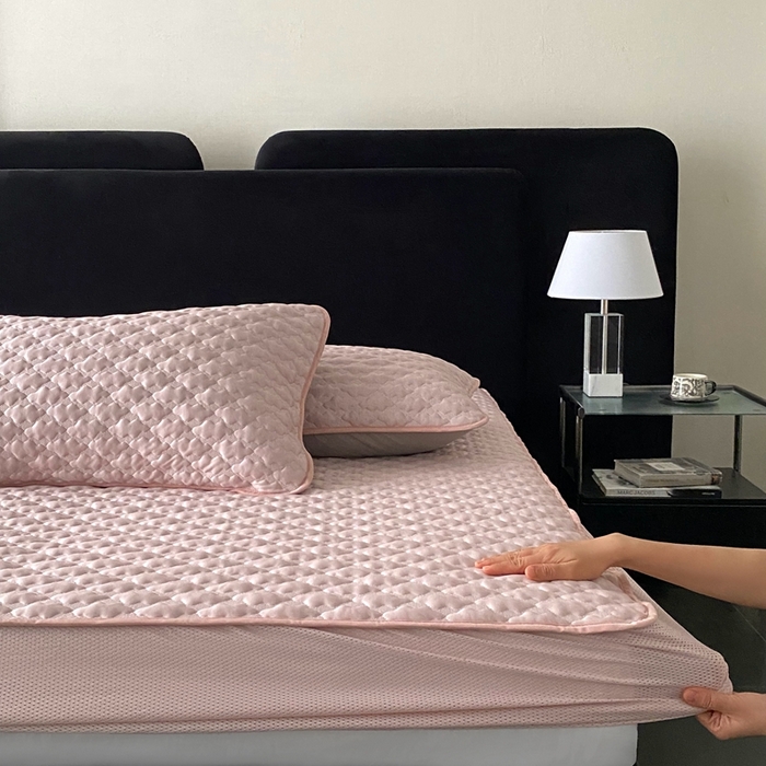 91家纺网 家纺一手货源 找家纺 （总）时亿家居 2025新款复合包边云豆豆床笠款凉席