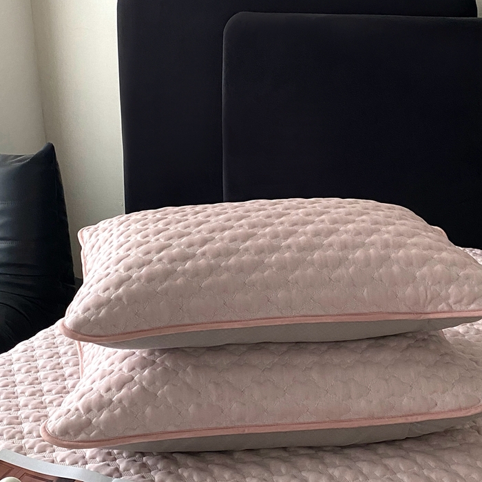 91家纺网 家纺一手货源 找家纺 时亿家居 2025新款复合包边云豆豆床笠款凉席 云豆豆-粉