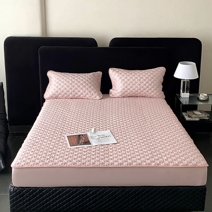 91家纺网 家纺一手货源 找家纺 时亿家居 2025新款复合包边云豆豆床笠款凉席 云豆豆-粉