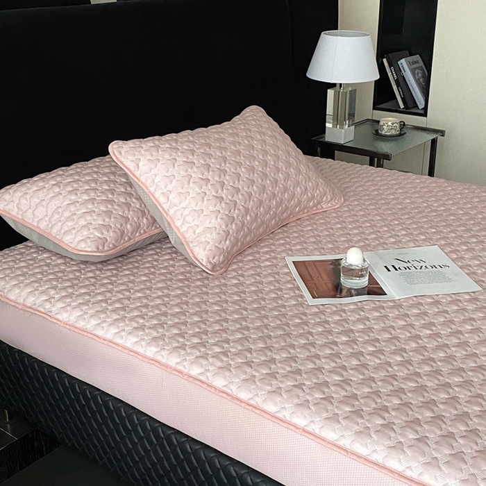 91家纺网 家纺一手货源 找家纺 时亿家居 2025新款复合包边云豆豆床笠款凉席 云豆豆-粉