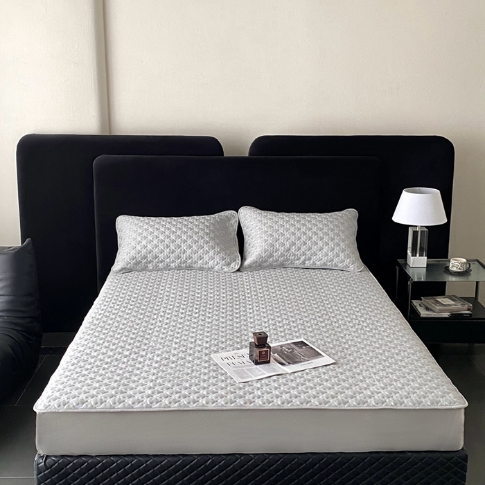 91家纺网 家纺一手货源 找家纺 时亿家居 2025新款复合包边云豆豆床笠款凉席 云豆豆-灰