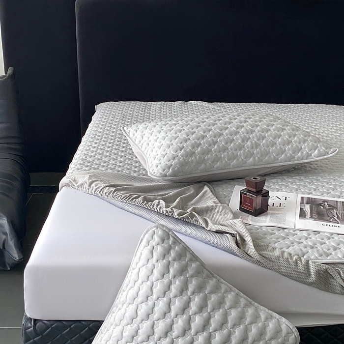 91家纺网 家纺一手货源 找家纺 时亿家居 2025新款复合包边云豆豆床笠款凉席 云豆豆-灰