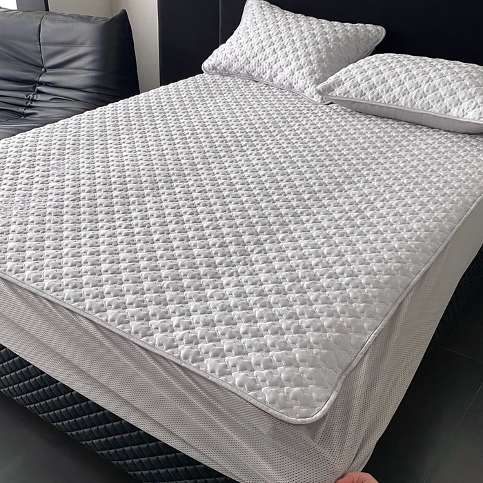 91家纺网 家纺一手货源 找家纺 时亿家居 2025新款复合包边云豆豆床笠款凉席 云豆豆-灰