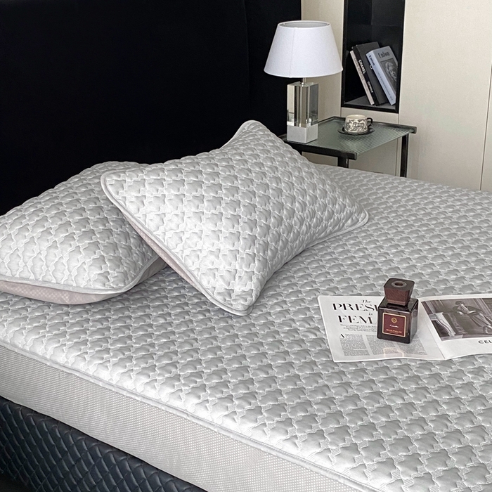 91家纺网 家纺一手货源 找家纺 时亿家居 2025新款复合包边云豆豆床笠款凉席 云豆豆-灰