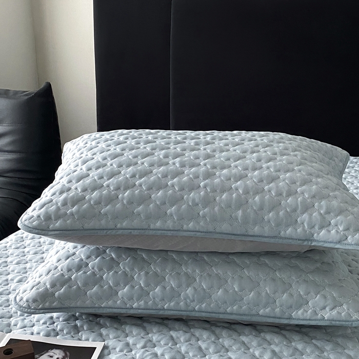 91家纺网 家纺一手货源 找家纺 时亿家居 2025新款复合包边云豆豆床笠款凉席 云豆豆-天蓝