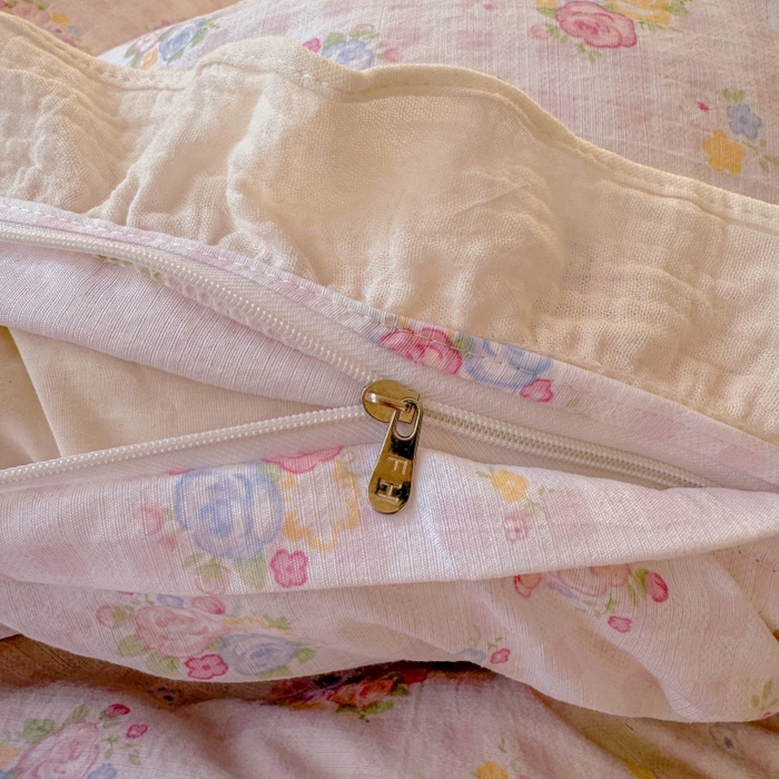 91家纺网 家纺一手货源 找家纺 繁花家居 2025新款云感棉提花学生季超温柔小花边四件套 云水谣