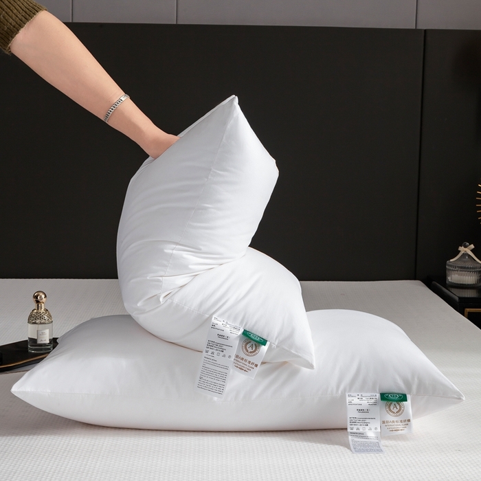 91家纺网 家纺一手货源 找家纺 （总）怡薇格枕芯 2025新款全棉五星级酒店枕头枕芯民宿柔软羽丝绒-单边款