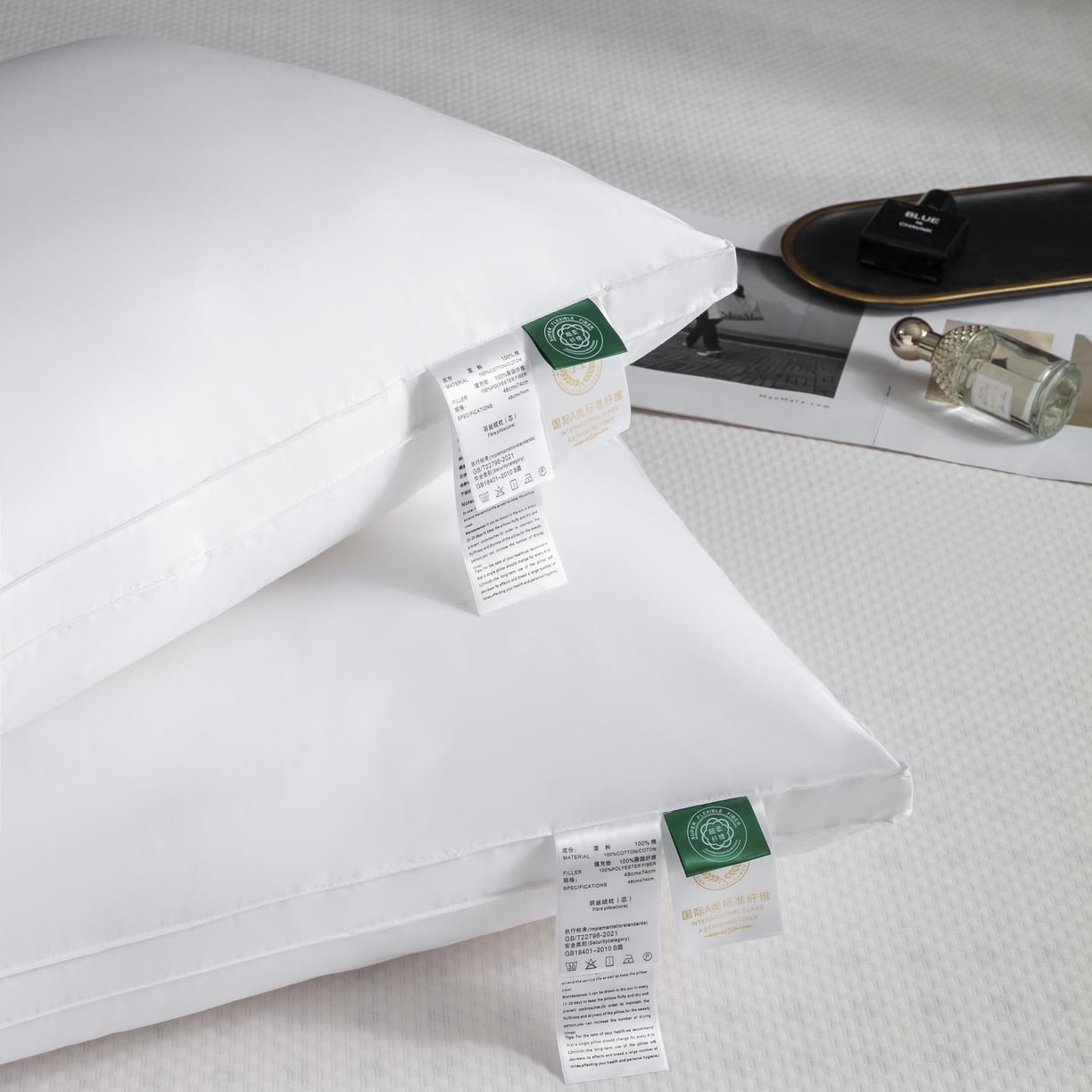 91家纺网 家纺一手货源 找家纺 （总）怡薇格枕芯 2025新款全棉五星级酒店枕头枕芯民宿柔软羽丝绒-立体款