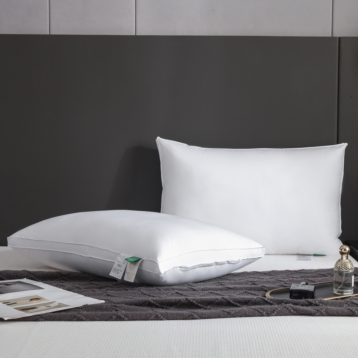 91家纺网 家纺一手货源 找家纺 （总）怡薇格枕芯 2025新款全棉五星级酒店枕头枕芯民宿柔软羽丝绒-立体款