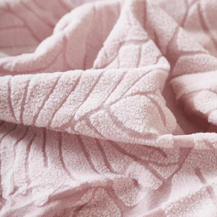 91家纺网 家纺一手货源 找家纺 丝绮鹿 2025新款羊羔绒直排松紧款沙发套-枫叶 枫叶-粉玉