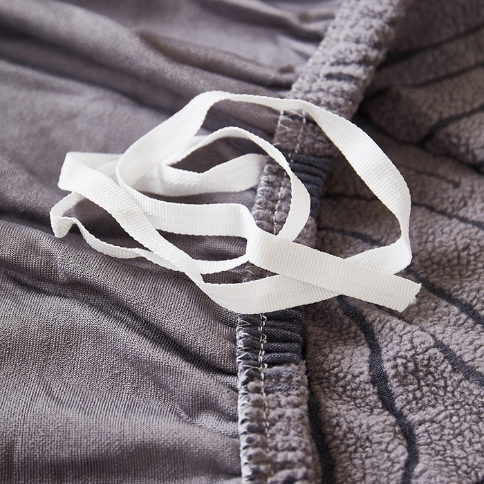 91家纺网 家纺一手货源 找家纺 丝绮鹿 2025新款羊羔绒直排松紧款沙发套-枫叶 枫叶-烟灰