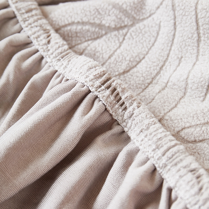 91家纺网 家纺一手货源 找家纺 丝绮鹿 2025新款羊羔绒直排松紧款沙发套-枫叶 枫叶-银灰