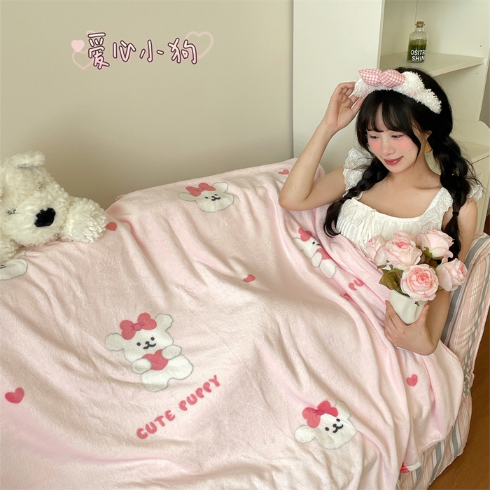 91家纺网 家纺一手货源 找家纺 （总）顾里家纺 2025新款ins少女奶油治愈双面牛奶绒毯