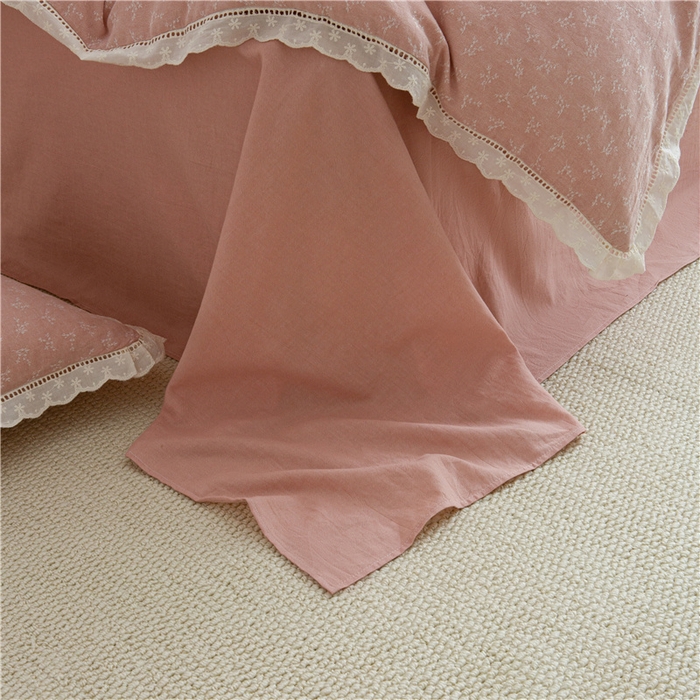 91家纺网 家纺一手货源 找家纺 忘忧草 2025新款全棉纯棉色织提花四件套-花漾 花漾-粉