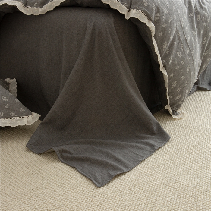 91家纺网 家纺一手货源 找家纺 忘忧草 2025新款全棉纯棉色织提花四件套-花漾 花漾-灰