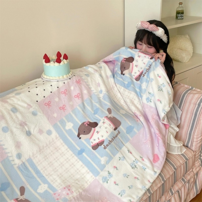 91家纺网 家纺一手货源 找家纺 （总）顾里家纺 2025新款ins少女奶油治愈双面牛奶绒毯