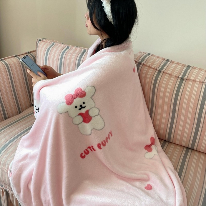 91家纺网 家纺一手货源 找家纺 （总）顾里家纺 2025新款ins少女奶油治愈双面牛奶绒毯