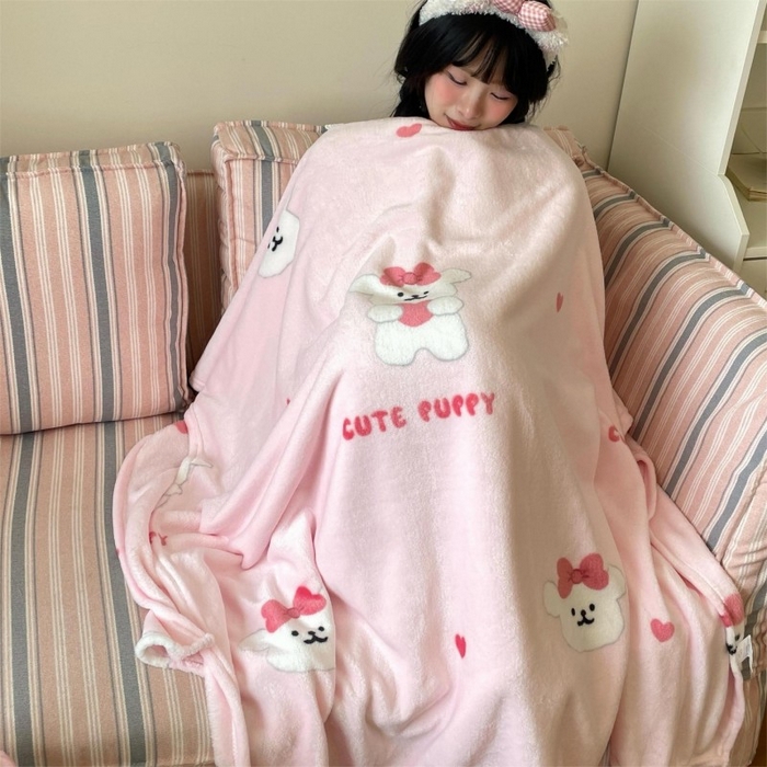 91家纺网 家纺一手货源 找家纺 （总）顾里家纺 2025新款ins少女奶油治愈双面牛奶绒毯