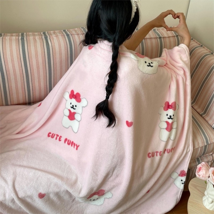 91家纺网 家纺一手货源 找家纺 （总）顾里家纺 2025新款ins少女奶油治愈双面牛奶绒毯