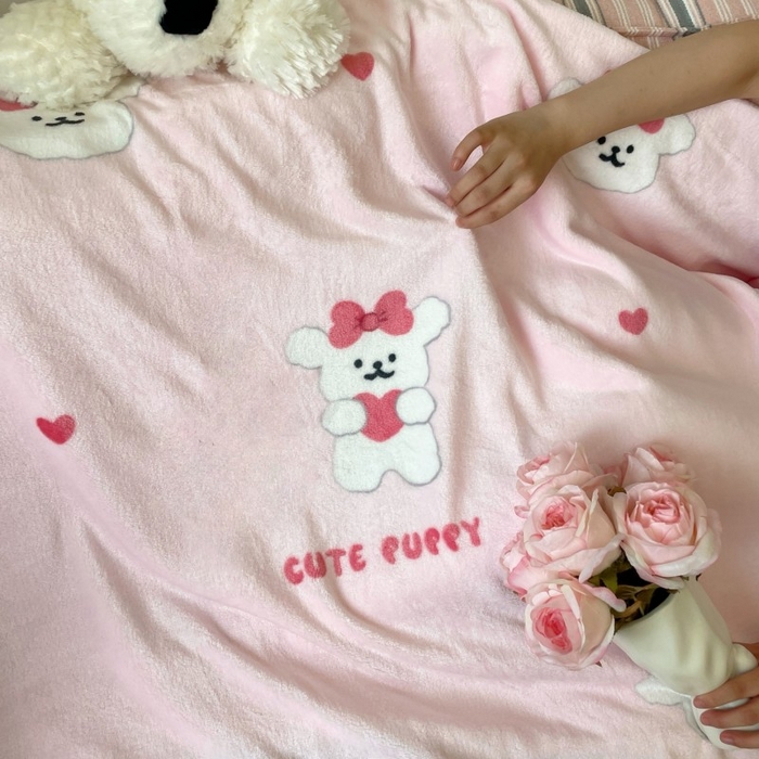 91家纺网 家纺一手货源 找家纺 （总）顾里家纺 2025新款ins少女奶油治愈双面牛奶绒毯