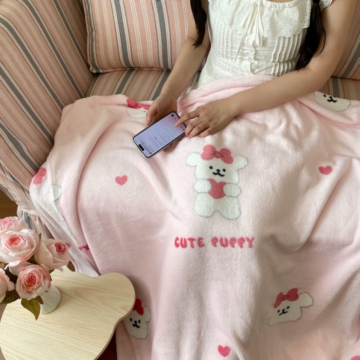 91家纺网 家纺一手货源 找家纺 （总）顾里家纺 2025新款ins少女奶油治愈双面牛奶绒毯