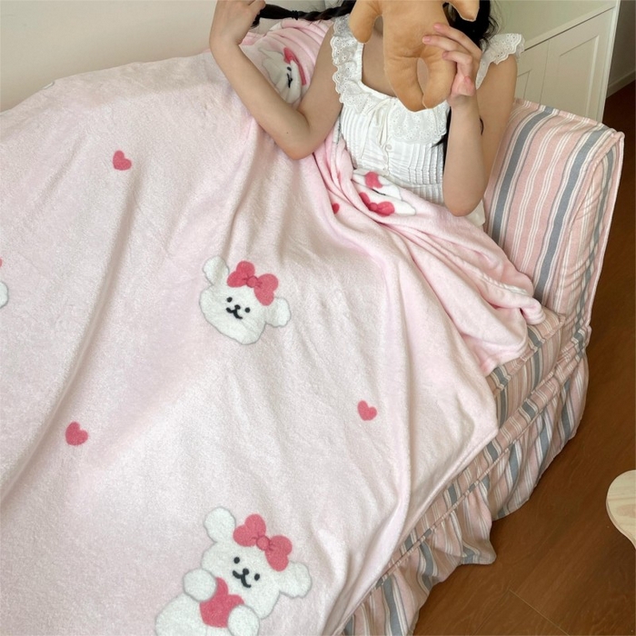 91家纺网 家纺一手货源 找家纺 （总）顾里家纺 2025新款ins少女奶油治愈双面牛奶绒毯